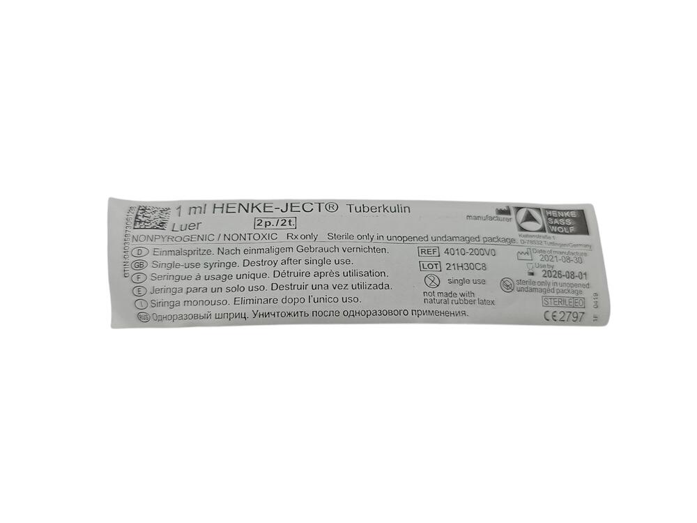 Wegwerp injectiespuit 1 ml, per 100